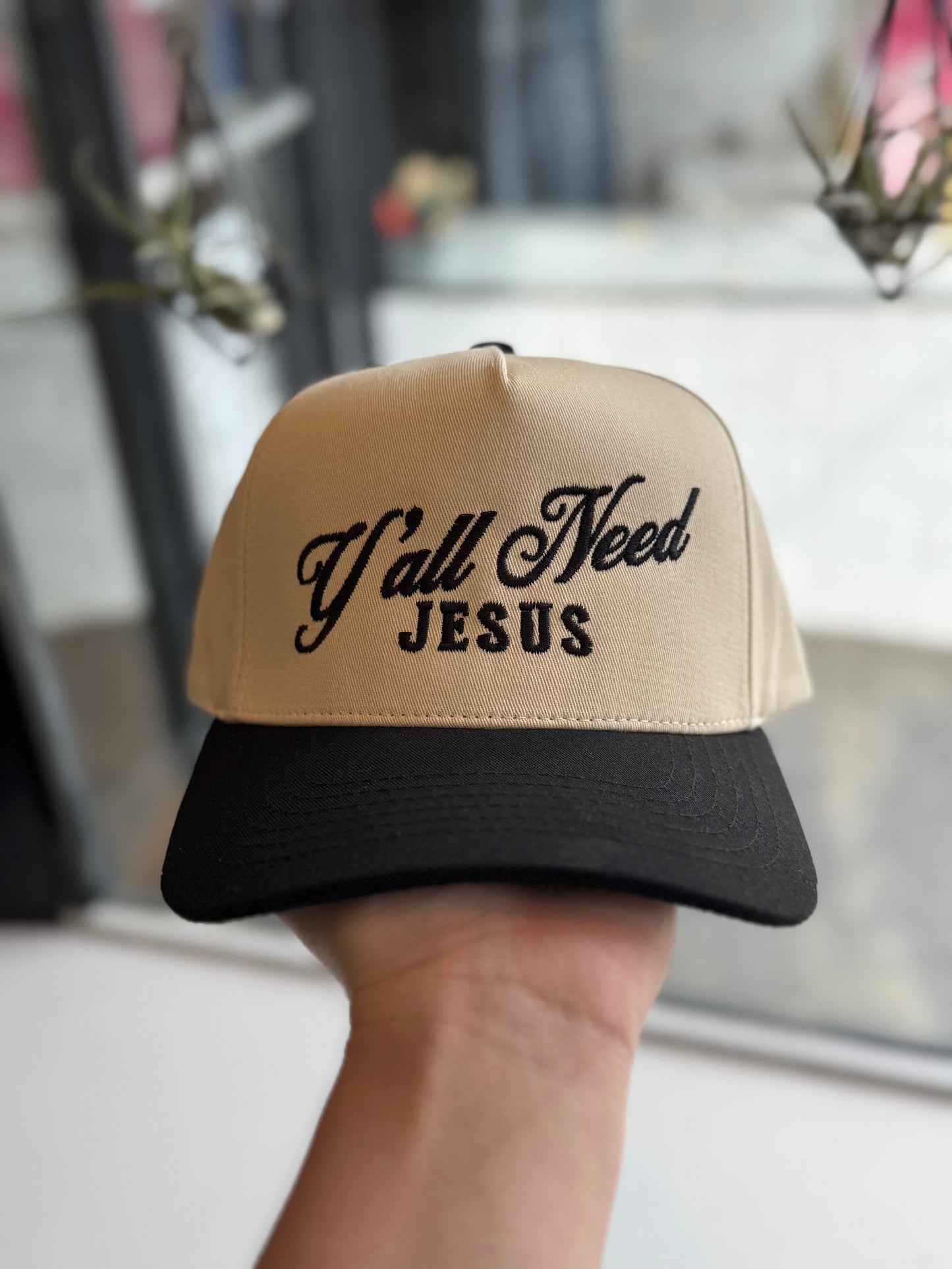 Y'all Need Jesus Lettering Embroidered Trucker Hat