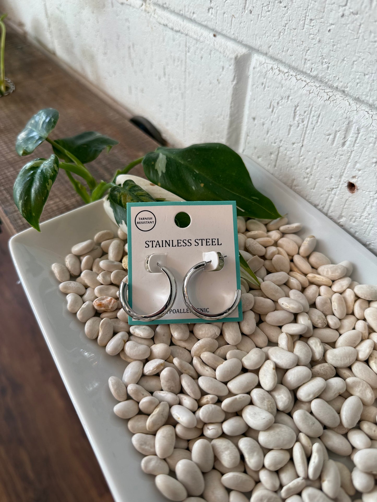 Hypoallergenic Silver Hoop Earrings #2