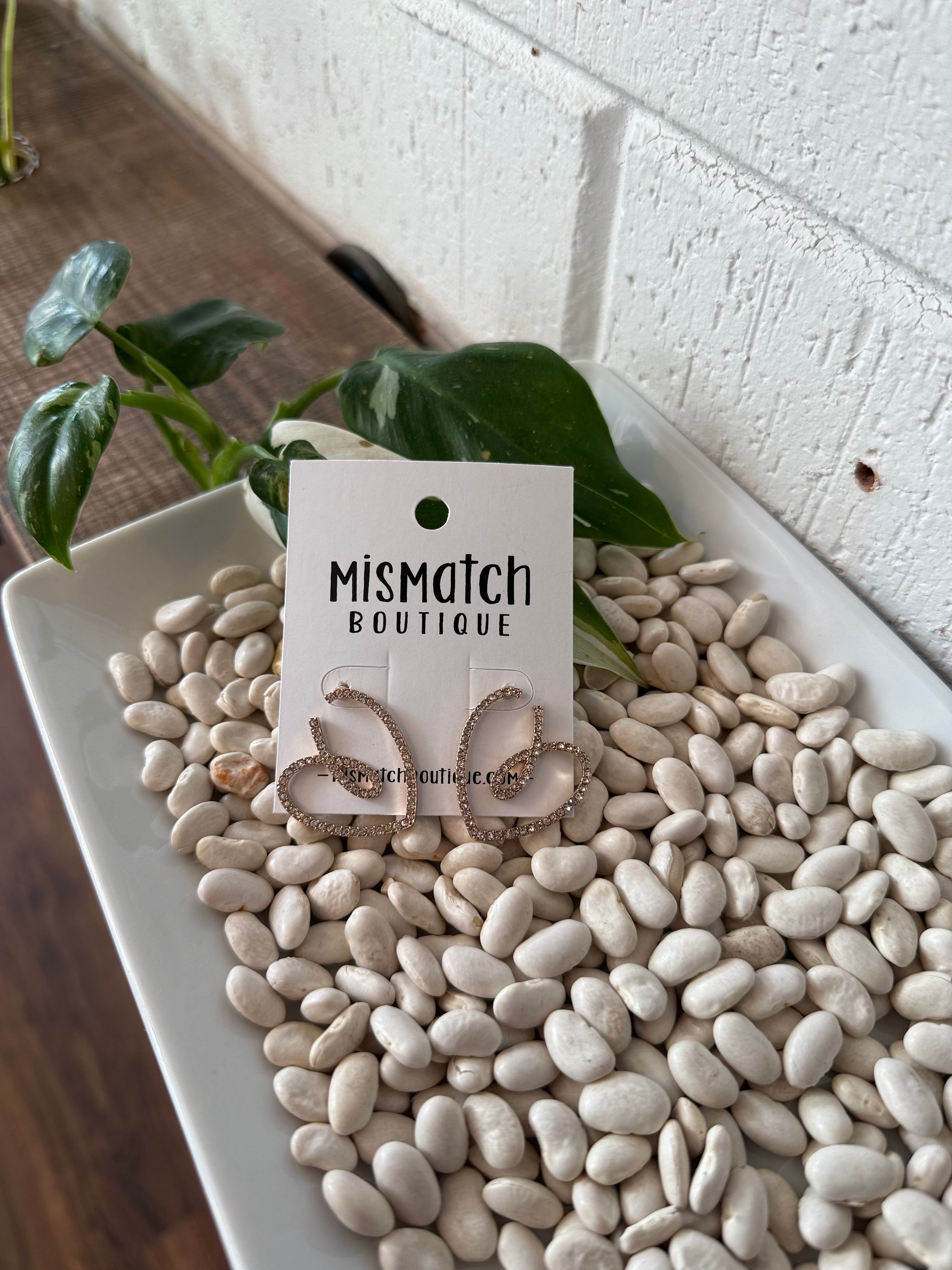 Heart Sparkle Stud Earrings