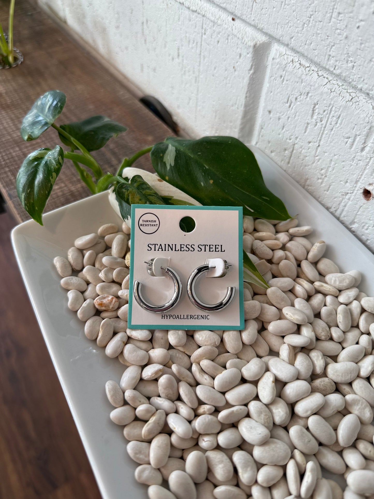 Hypoallergenic Silver Hoop Earrings #1