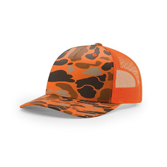 Blaze Duck Orange Camo Mesh Back 5 Panel 112 Richardson