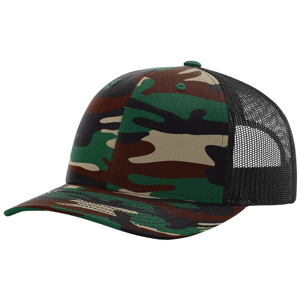 Green Camo Front Black Mesh Back 112 Richardson