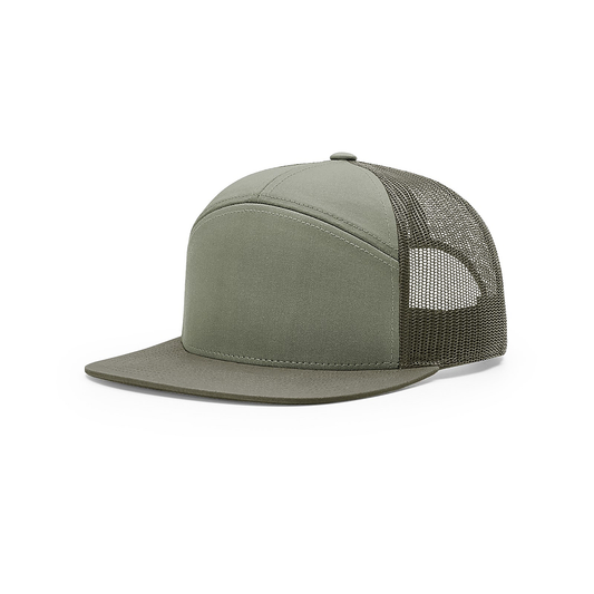 Green Mesh Back 7 Panel 168 Richardson Flat Bill