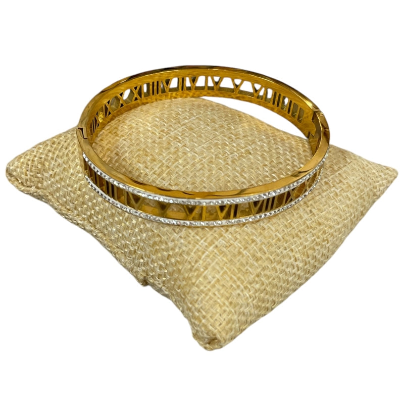 STAINLESS STEEL DOUBLE RHINESTONE BRACELET