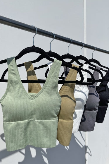 Cropped Bralette, Khaki