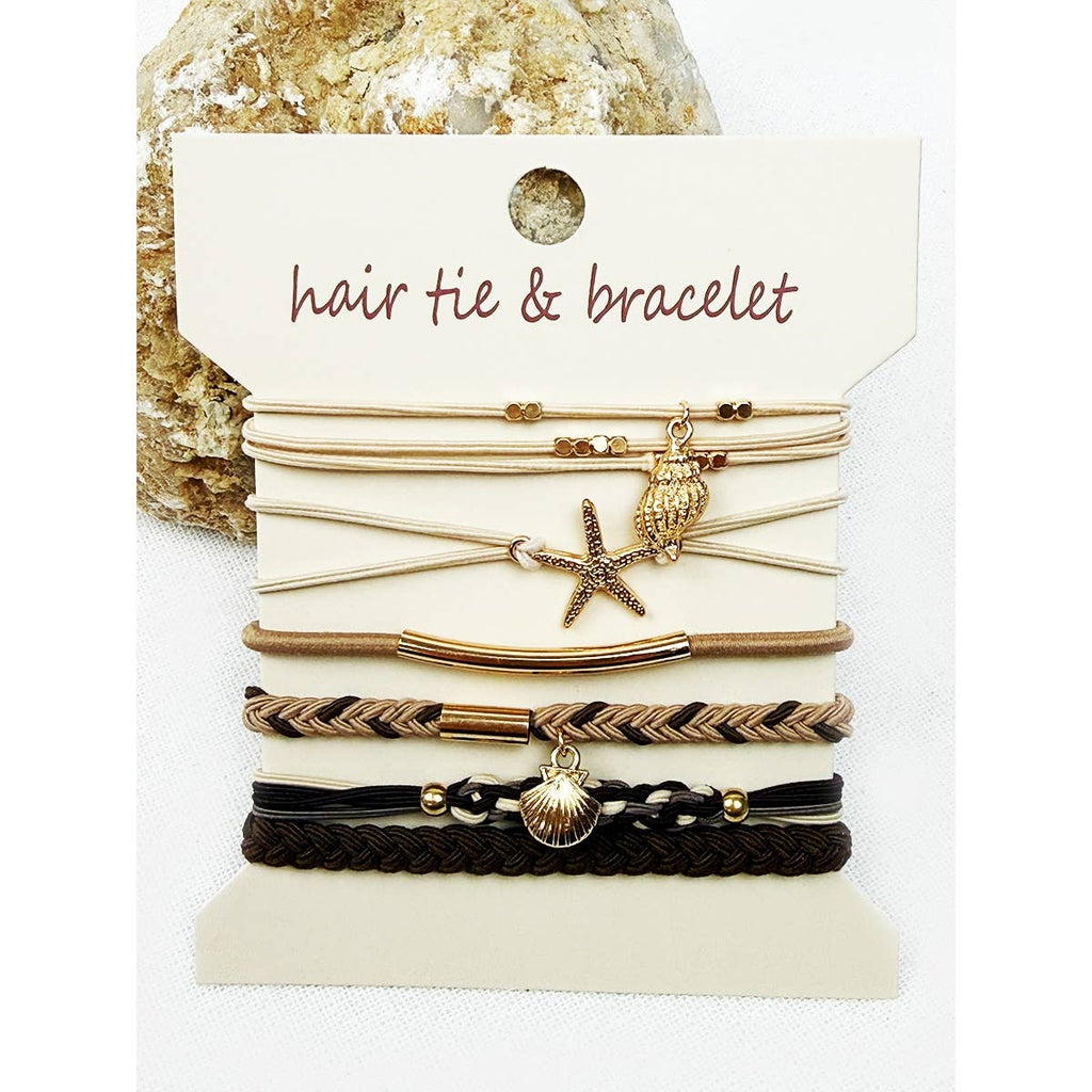 Boho Inspired BEACH Theme Hair Tie Bracelets