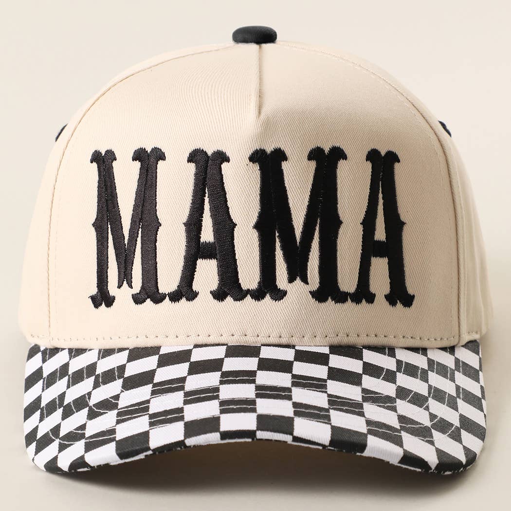 Checkered MAMA Trucker Hat