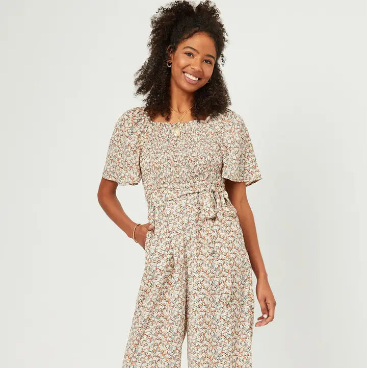 Square Neck Belted Palazzo Jumpsuit