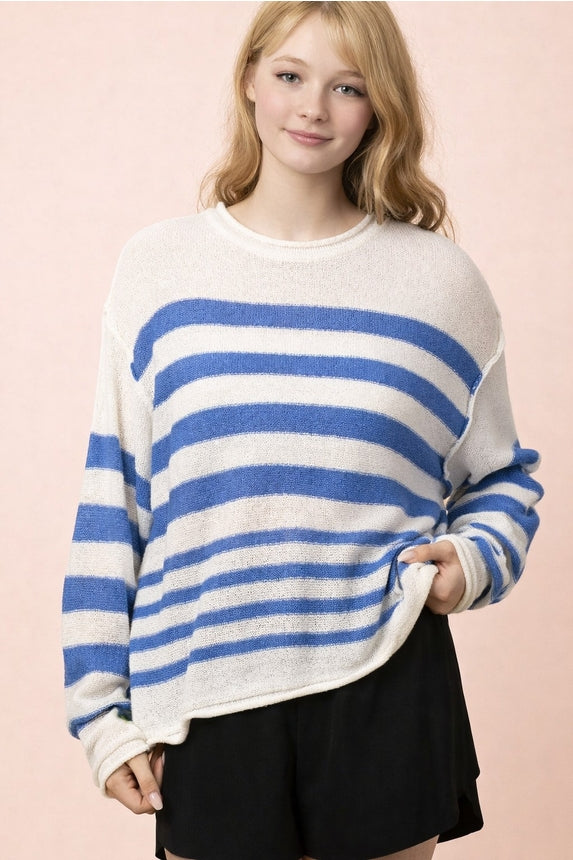 Striped Oversized Knit Summer Sweater