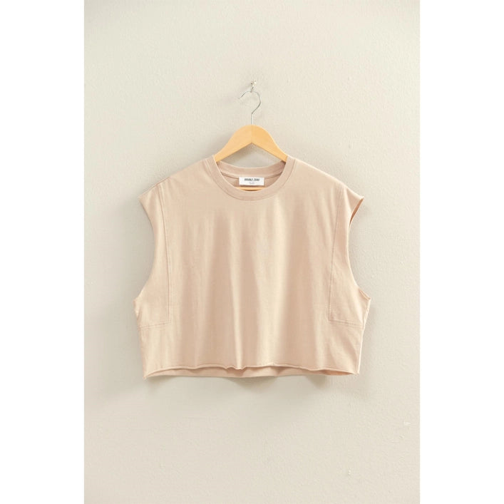 Crewneck Sleeveless Boxy Top - Mint