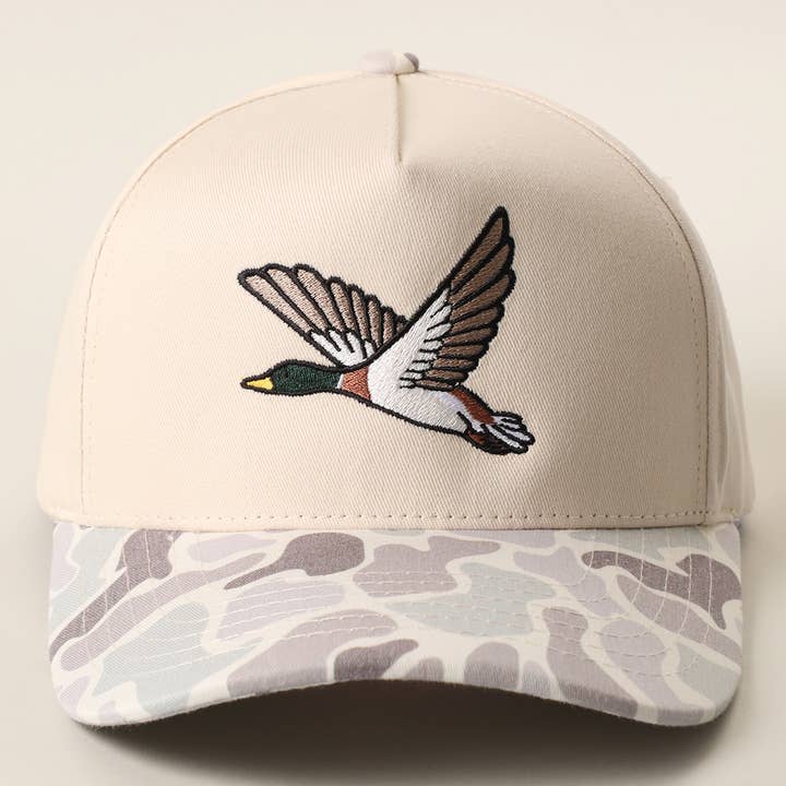 Flying Mallard Embroidered Camo Brim Trucker Hat