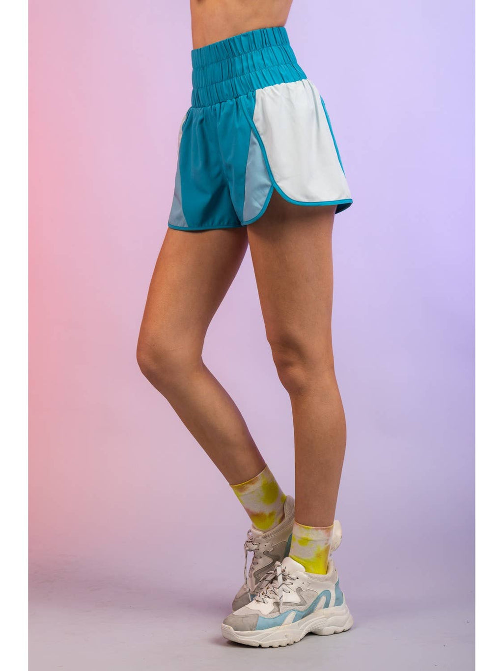 Color-block Activewear Shorts - Blue