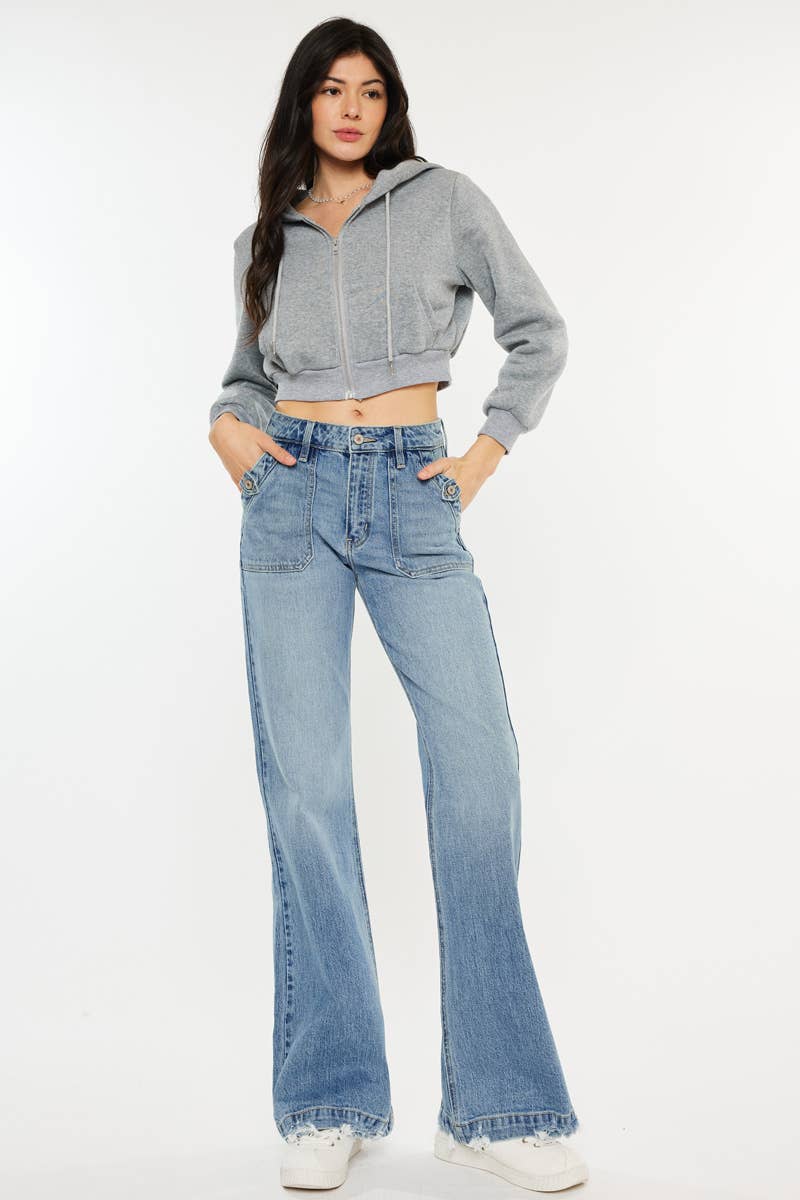 HIGH RISE WIDE FLARE JEANS
