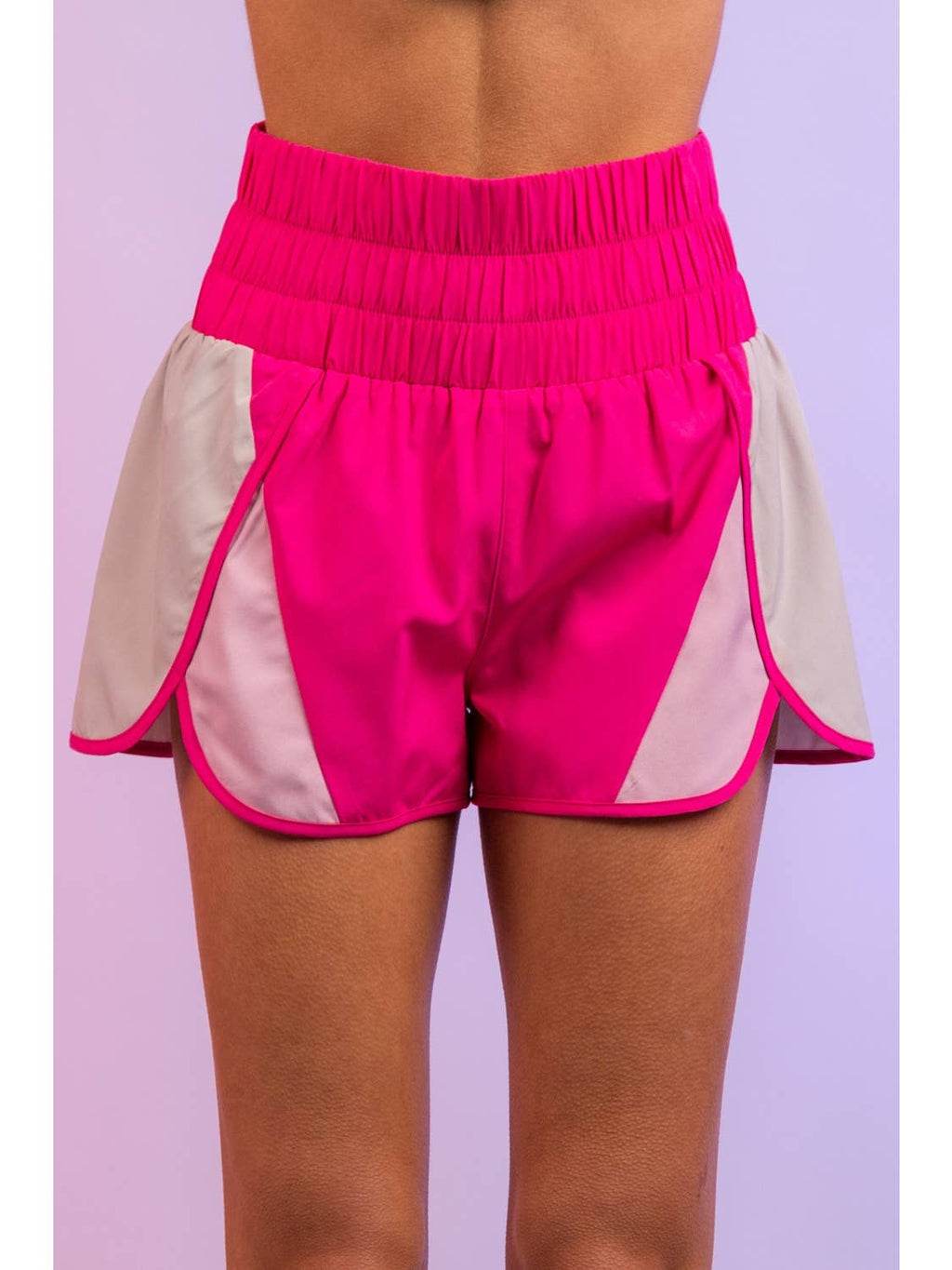 Color-block Activewear Shorts - Pink