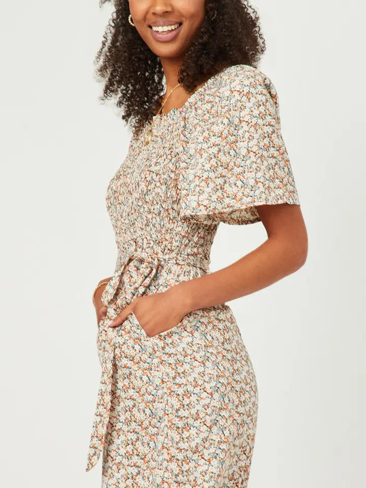 Square Neck Belted Palazzo Jumpsuit