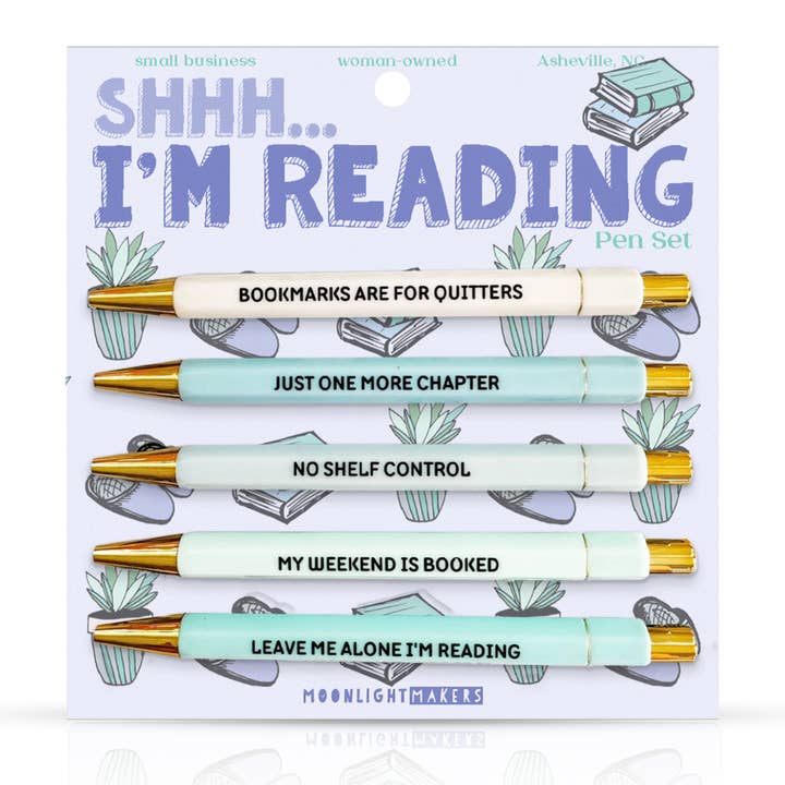 Shh, I'm Reading - Pen Set - Gift, Book Lover