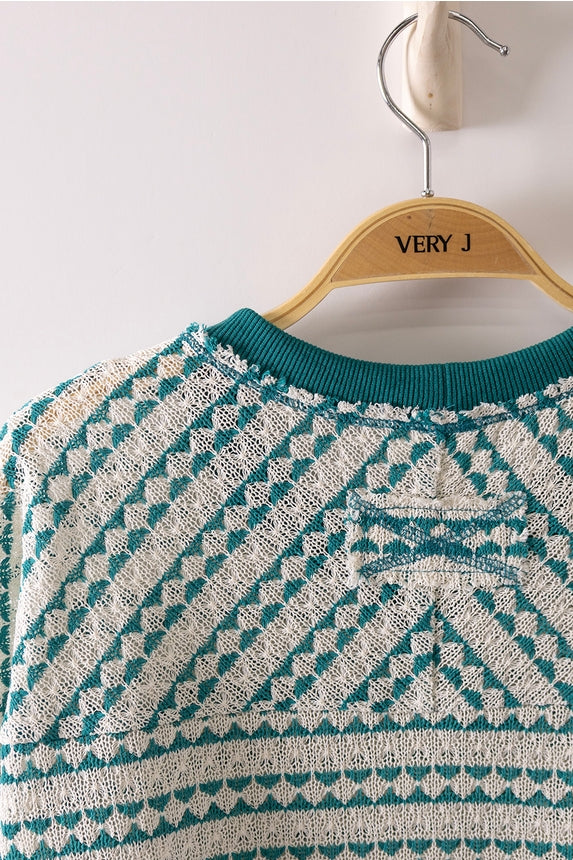 Textured Stripe Knit Top