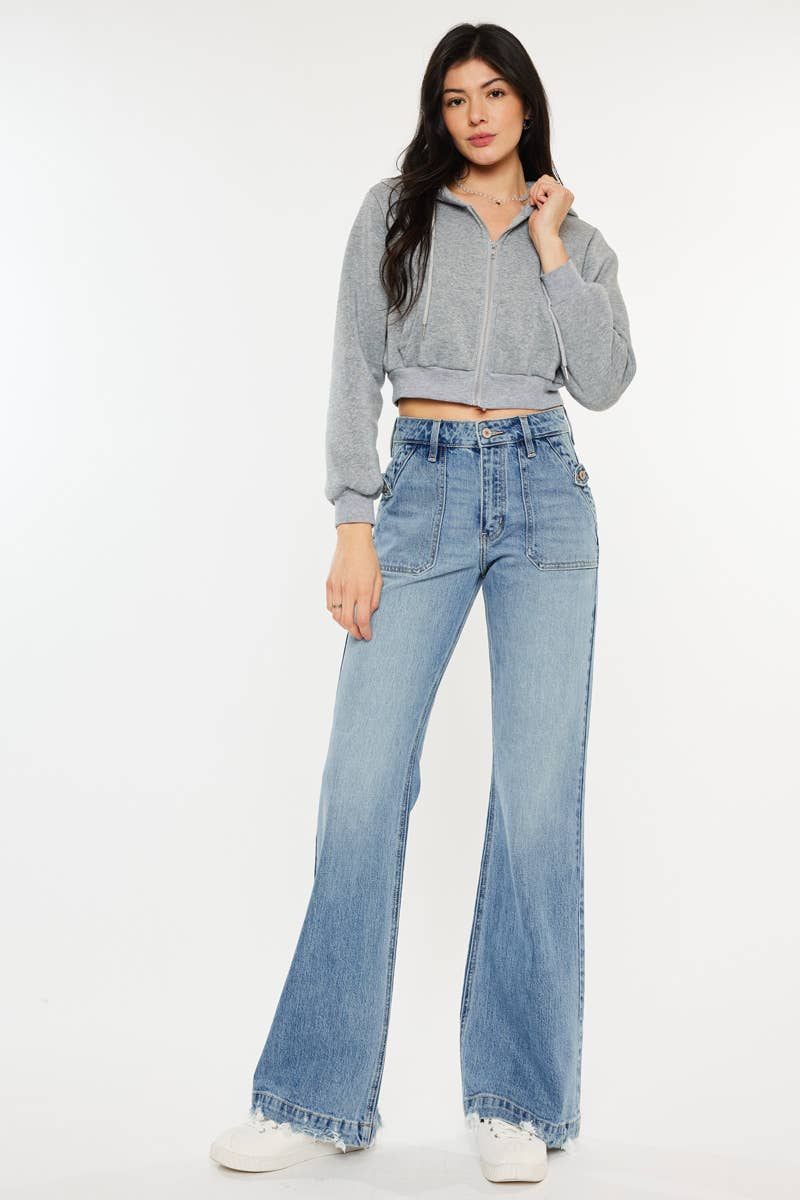 HIGH RISE WIDE FLARE JEANS