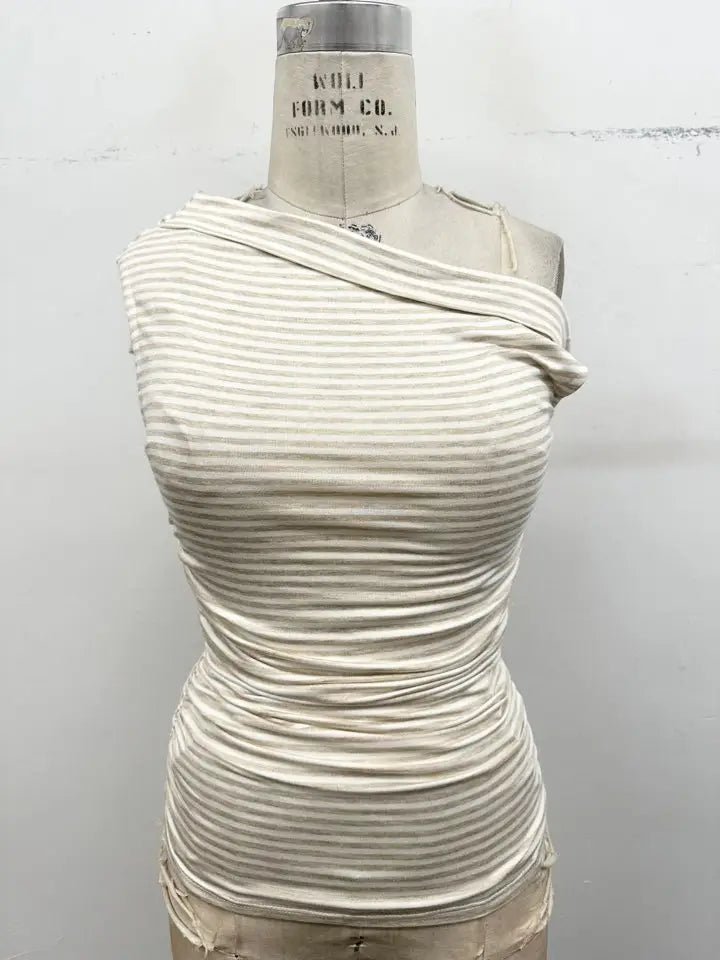Striped One Shoulder Top
