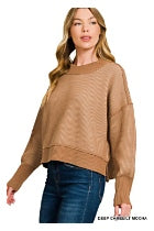 Exposed Seam Two Tone Sweater
